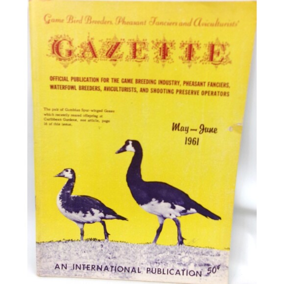 Vintage Game Bird Breeders Pheasant Fanciers Gazette Magazine May/June 1961 - Picture 1 of 4